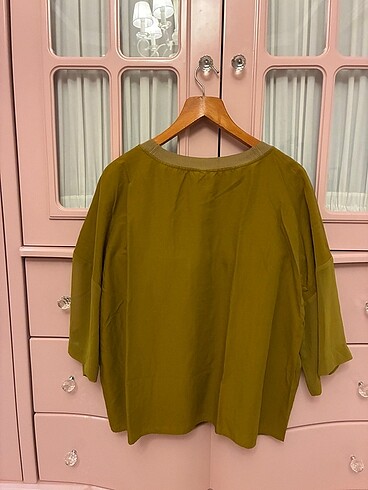 Yargıcı Haki Yarı Transparan Bluz - Görsel 2