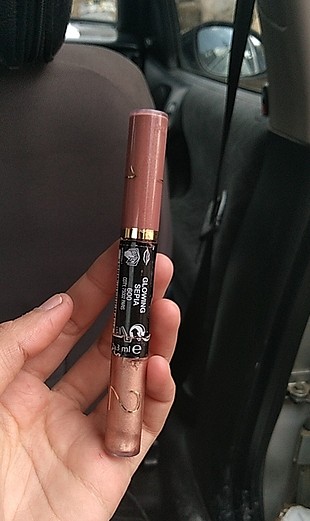 xs Beden kahverengi Renk max factor kahverengi mat ve simli iki taraflı ruj