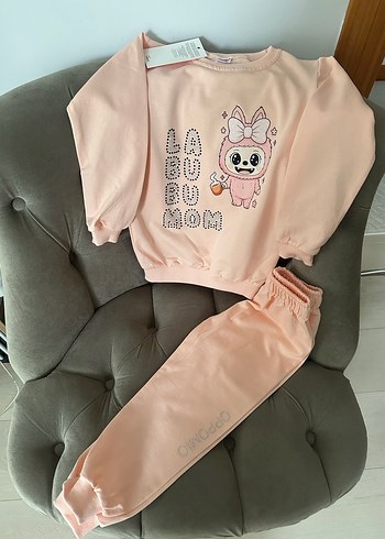 Pembe Payetli Kız Çocuk Eşofman Takımı - Görsel 2