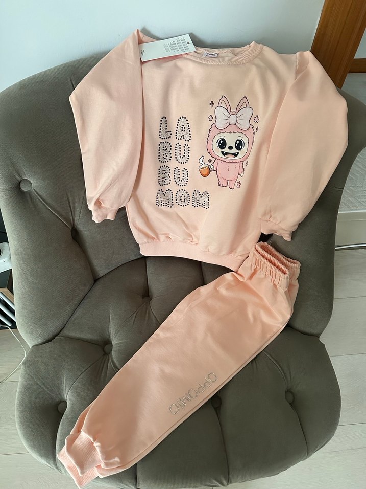 Pembe Payetli Kız Çocuk Eşofman Takımı - Görsel 2