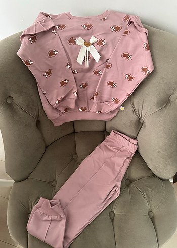 Kız Çocuk Pembe Eşofman Takımı - Görsel 2