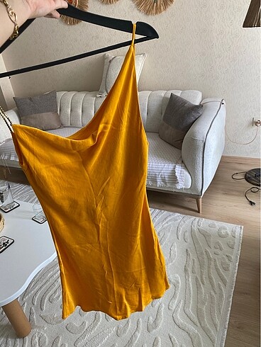 s Beden turuncu Renk Koton elbise