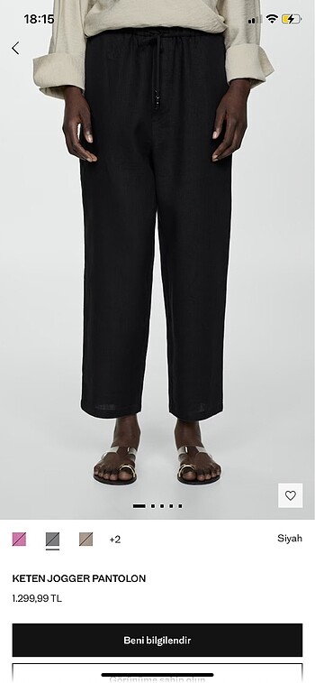 Mango Keten Jogger Pantolon