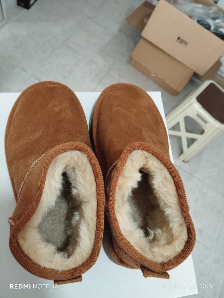 Kahverengi Süet Kürklü çocuk   Dolgu Topuk Bot - Görsel 4