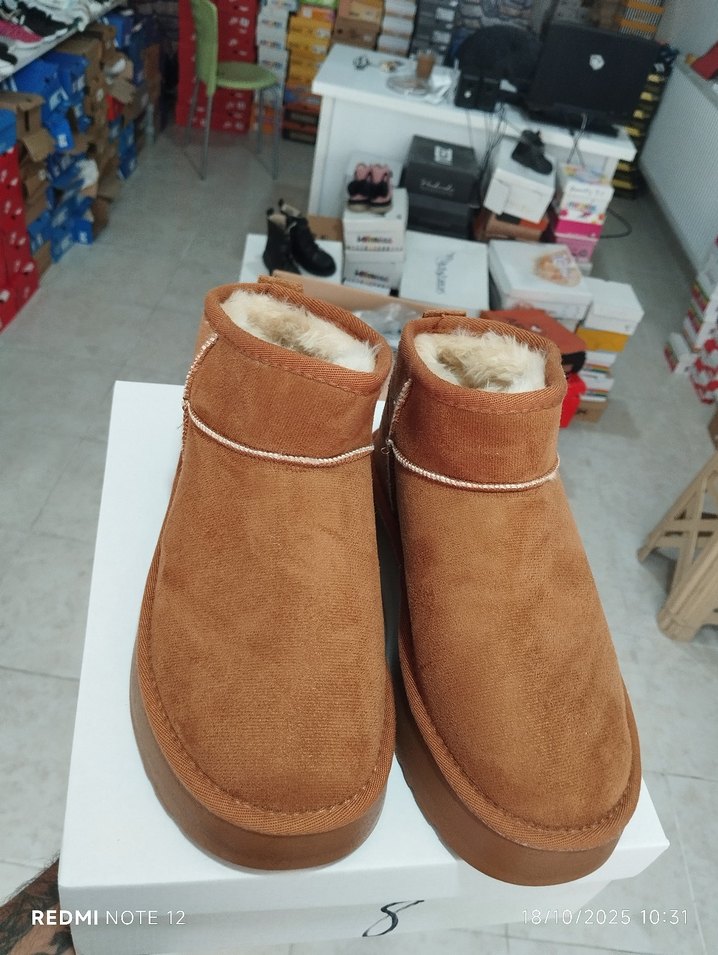 Kahverengi Süet Kürklü çocuk Dolgu Topuk Bot - Görsel 2