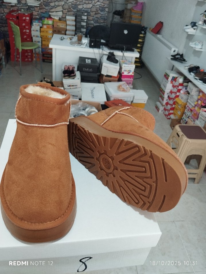 Kahverengi Süet Kürklü çocuk Dolgu Topuk Bot - Görsel 3