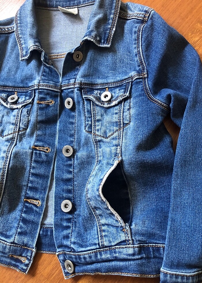 Kız çocuk denim ceket / kot ceket - Görsel 2