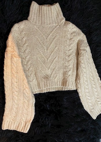 #defacto Boğazlı Örgü Kadın Kazak - Görsel 3