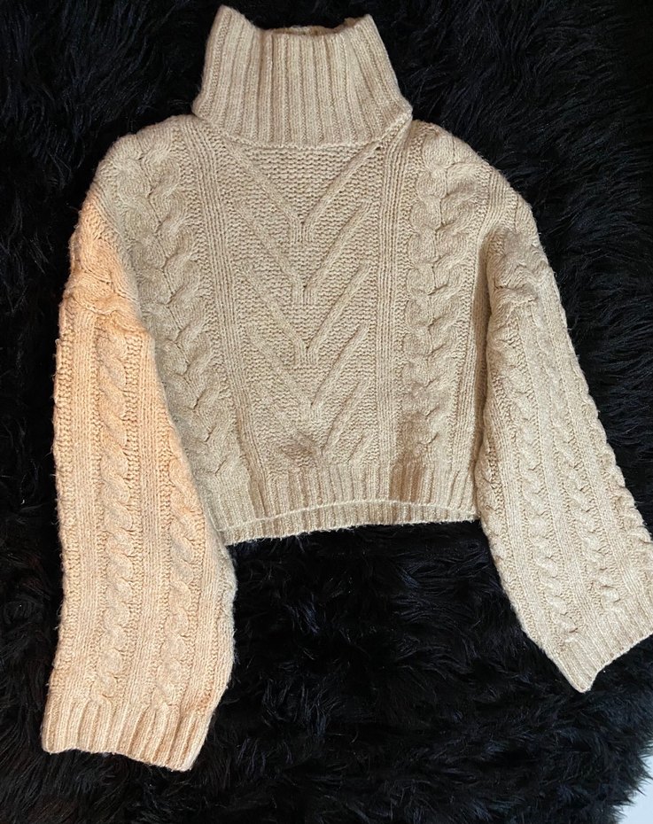 #defacto Boğazlı Örgü Kadın Kazak - Görsel 3