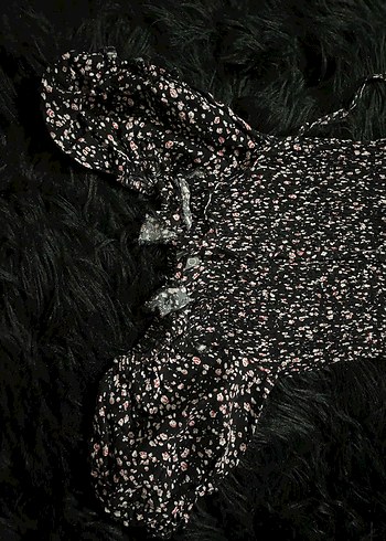 Göğüs Gipe Desenli Kısa Elbise - Görsel 4