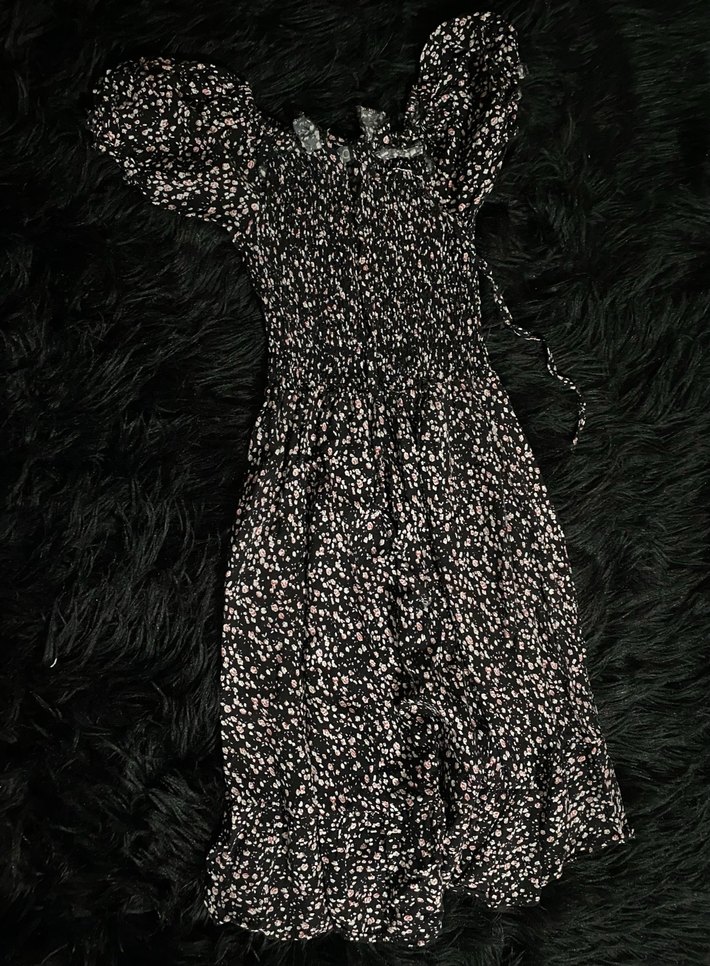 Göğüs Gipe Desenli Kısa Elbise - Görsel 3