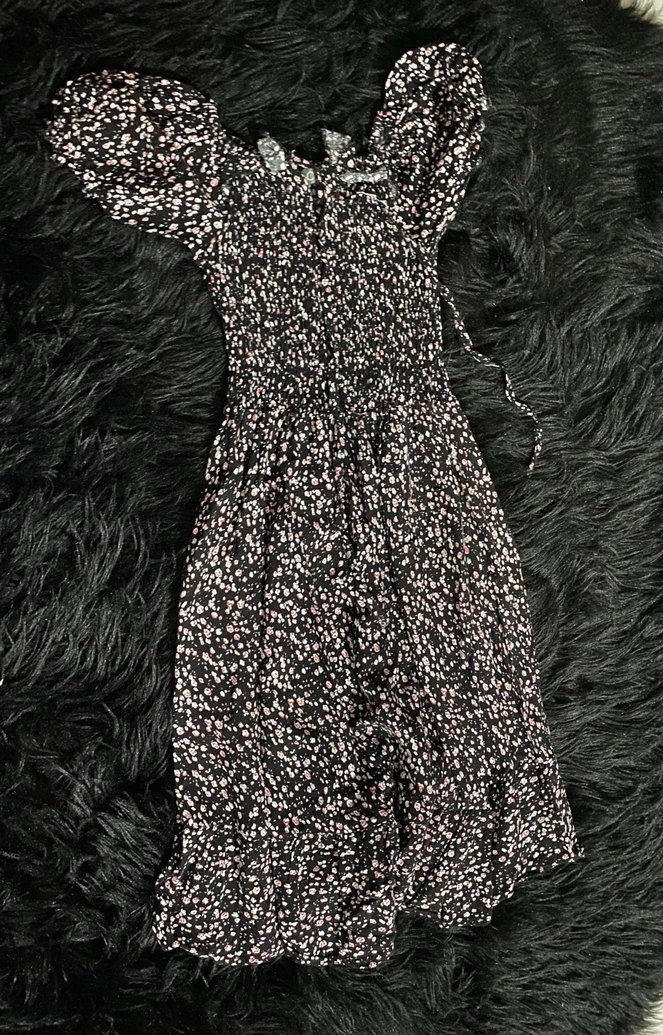 Göğüs Gipe Desenli Kısa Elbise - Görsel 2