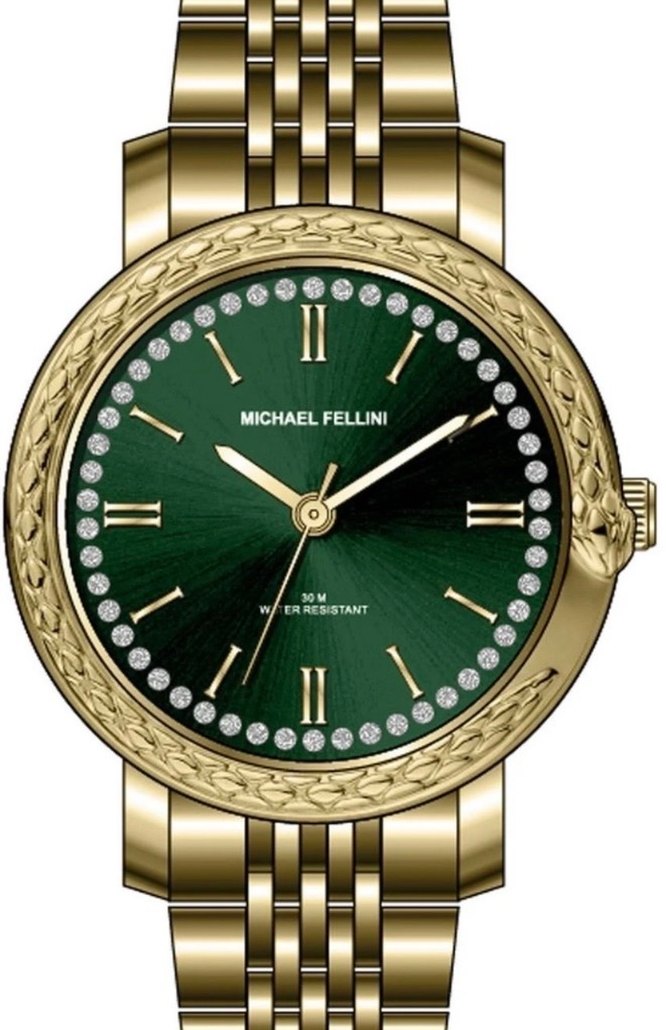 Michael Fellini Kadın Altın Zincir Detaylı Saat - Görsel 3