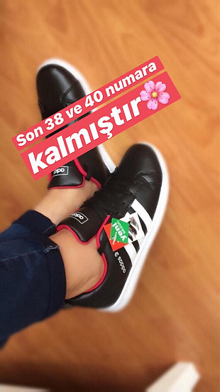 38 Beden siyah Renk Adidas spor ayakkabı