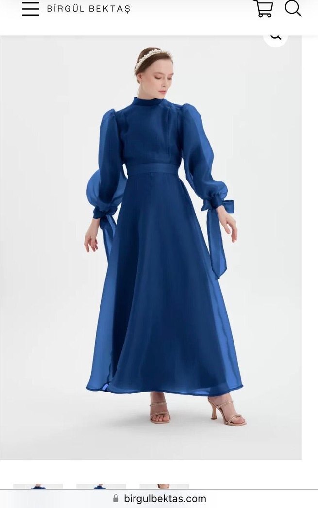 birgül bektaş lacivert abiye elbise - Görsel 3