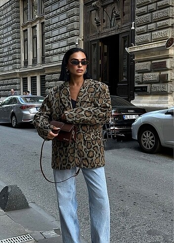 Diğer VOGESS Leopar Desen Blazer Ceket