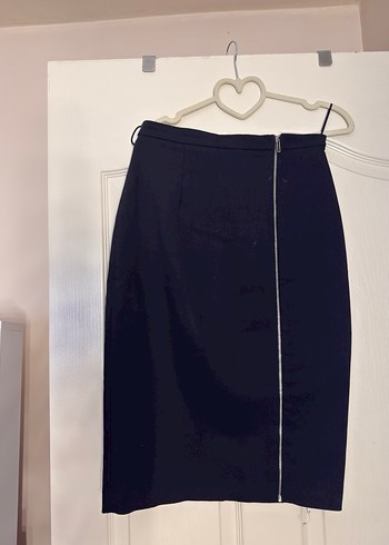 Siyah Drapeli Kadın Midi Kalem Etek - Görsel 2