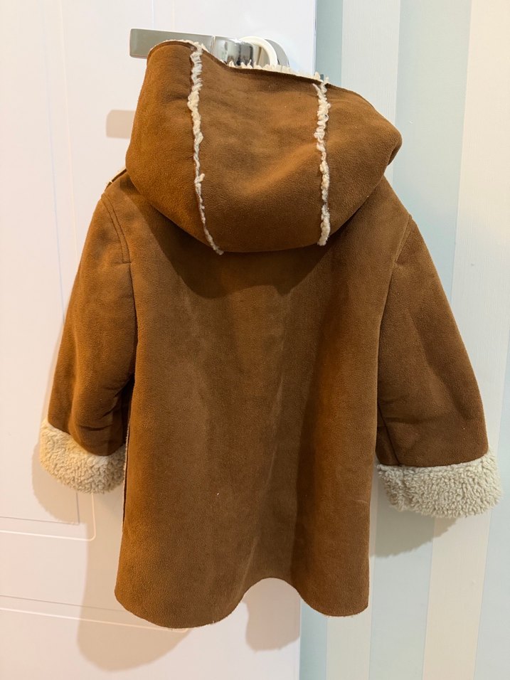 Zara Erkek Çocuk Kürklü Süet Kaban - Görsel 3