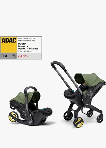 Koyu Yeşil Bebek Arabası ve Oto Koltuğu Seti - Görsel 2