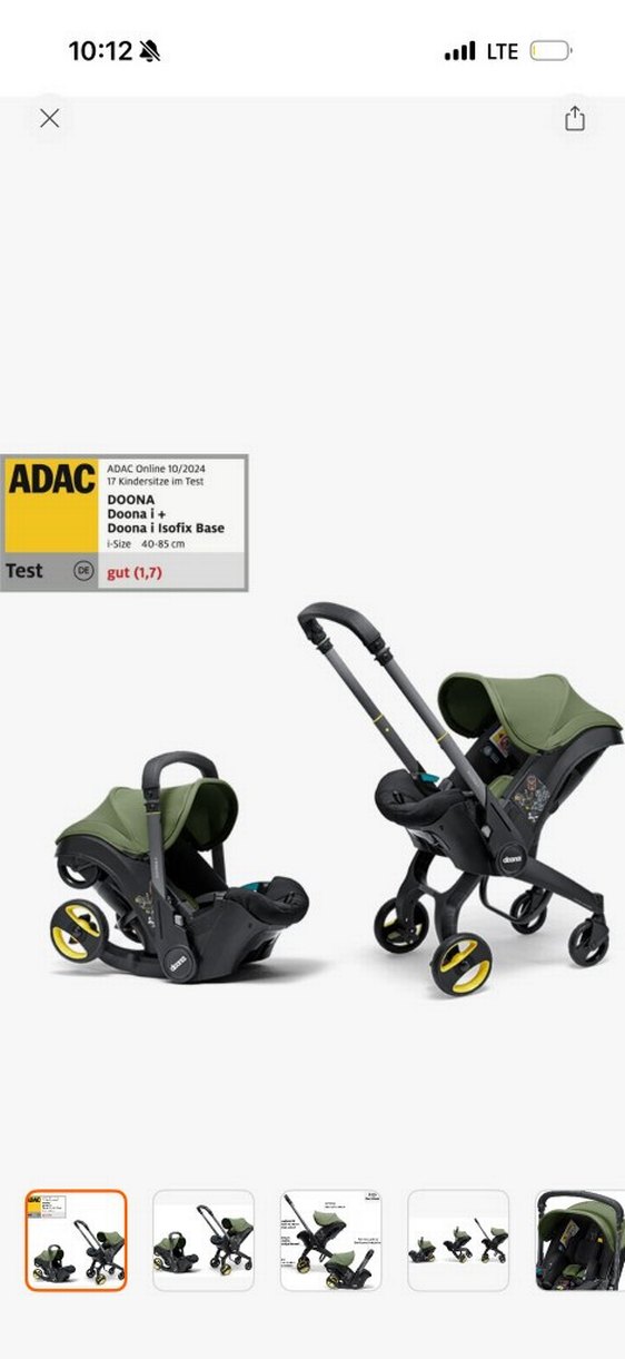 Koyu Yeşil Bebek Arabası ve Oto Koltuğu Seti - Görsel 2