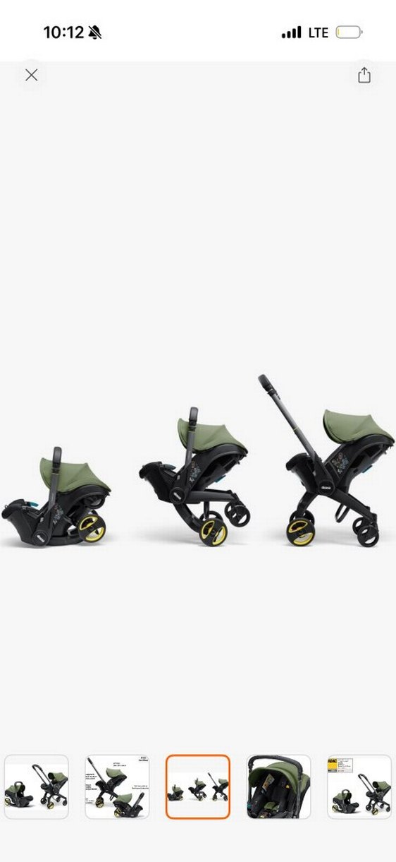 Koyu Yeşil Bebek Arabası ve Oto Koltuğu Seti - Görsel 3
