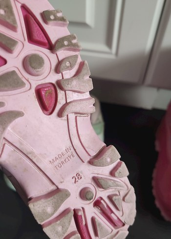 Kız Çocuk Pembe Baskılı Cırt Cırtlı Spor Ayakkabı - Görsel 3