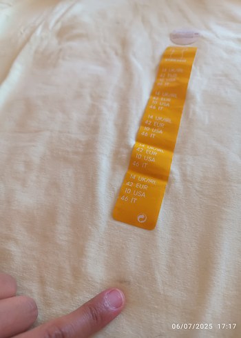 Sarı Düz Pamuklu Tişört - Görsel 5