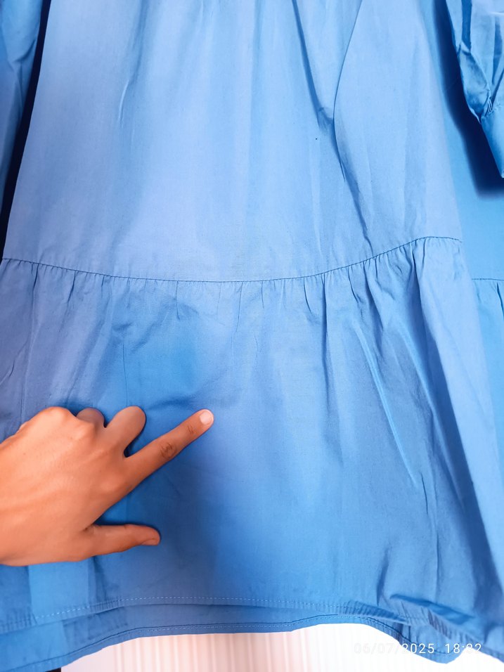 Mavi gömlek elbise - Görsel 4