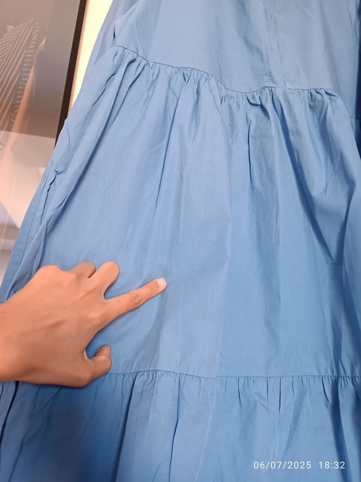 Mavi gömlek elbise - Görsel 3
