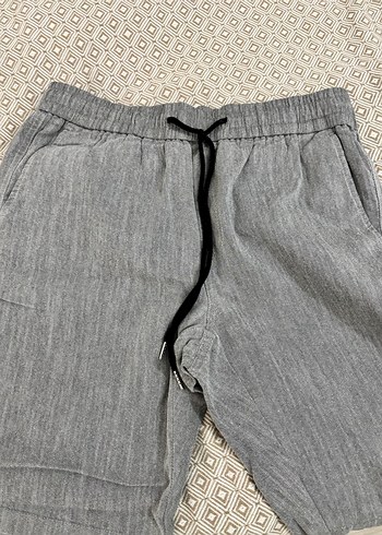 Gri Rahat Kesim Keten Kadın Pantolon - Görsel 3