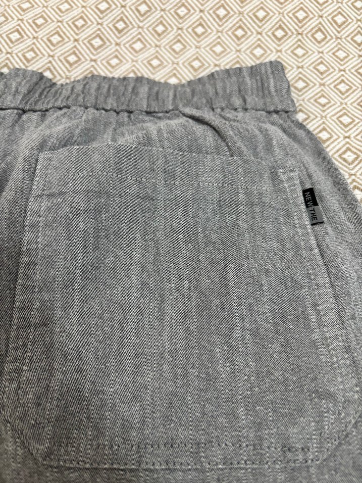 Gri Rahat Kesim Keten Kadın Pantolon - Görsel 5