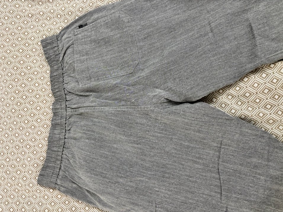 Gri Rahat Kesim Keten Kadın Pantolon - Görsel 4