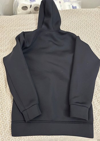 Siyah Fermuarlı Kapüşonlu Erkek Sweatshirt - Görsel 5