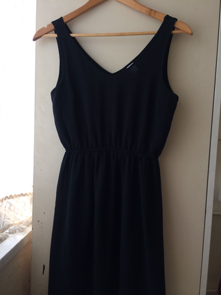 H&M Şifon Siyah Kısa Elbise