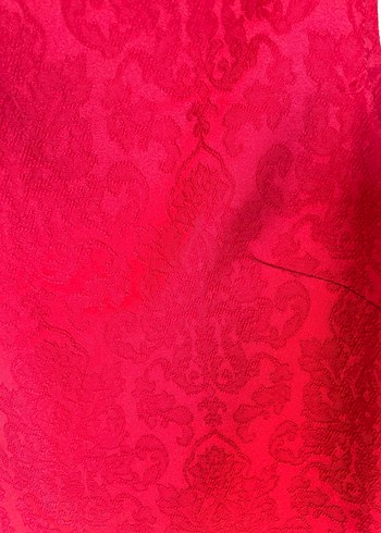 Klasik Kırmızı Midi Dantel Elbise - Görsel 15