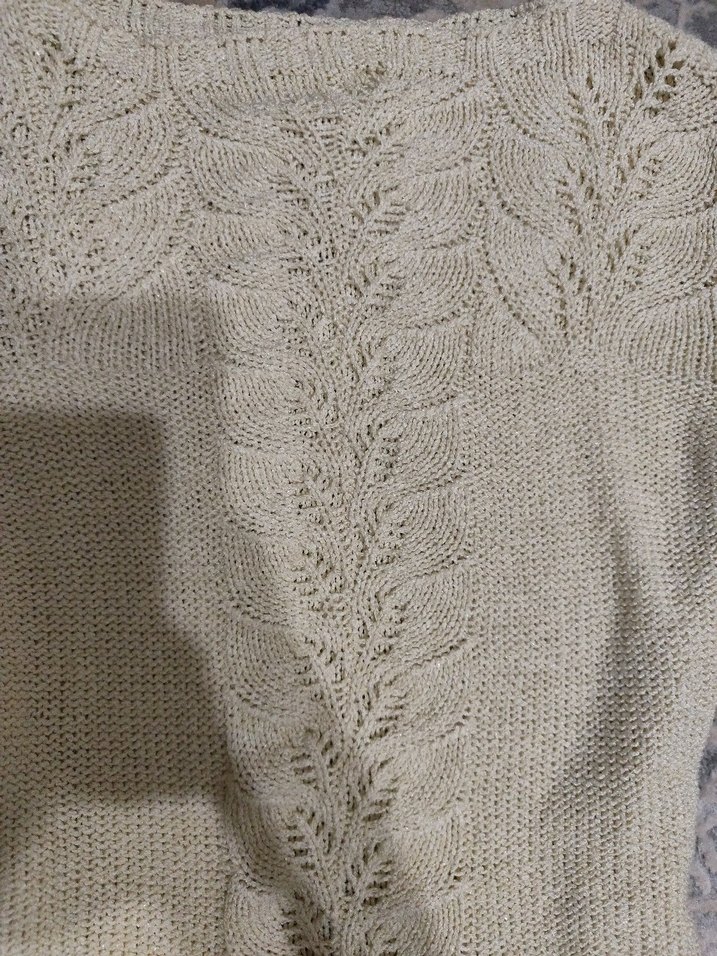 Bej Örgü Kadın Mini Kazak - Görsel 4