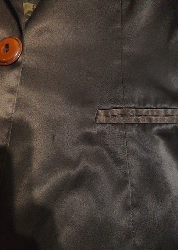 Düğmeli Kahverengi Kadın Gotik Blazer Ceket - Görsel 5