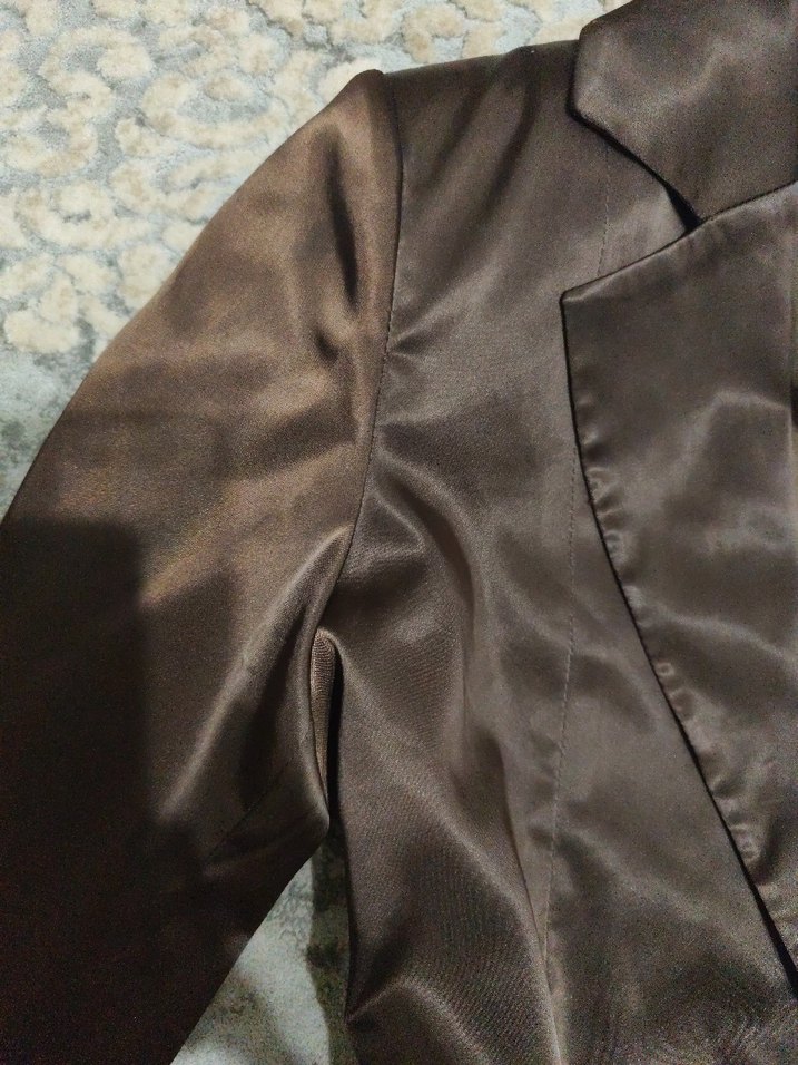 Düğmeli Kahverengi Kadın Gotik Blazer Ceket - Görsel 3