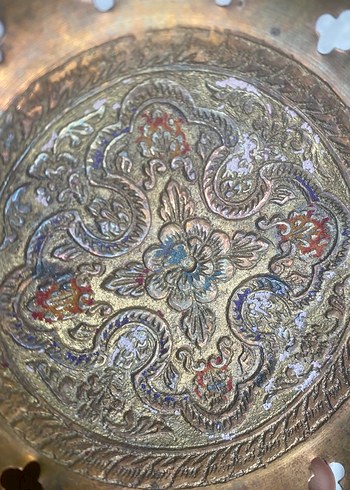 İşlemeli Bej Klasik Tabak - Görsel 5