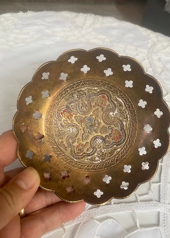 İşlemeli Bej Klasik Tabak - Görsel 2