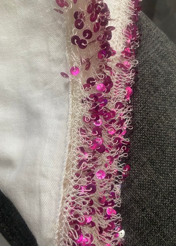 Dantel Kenarlı Beyaz Vintage Fular - Görsel 2