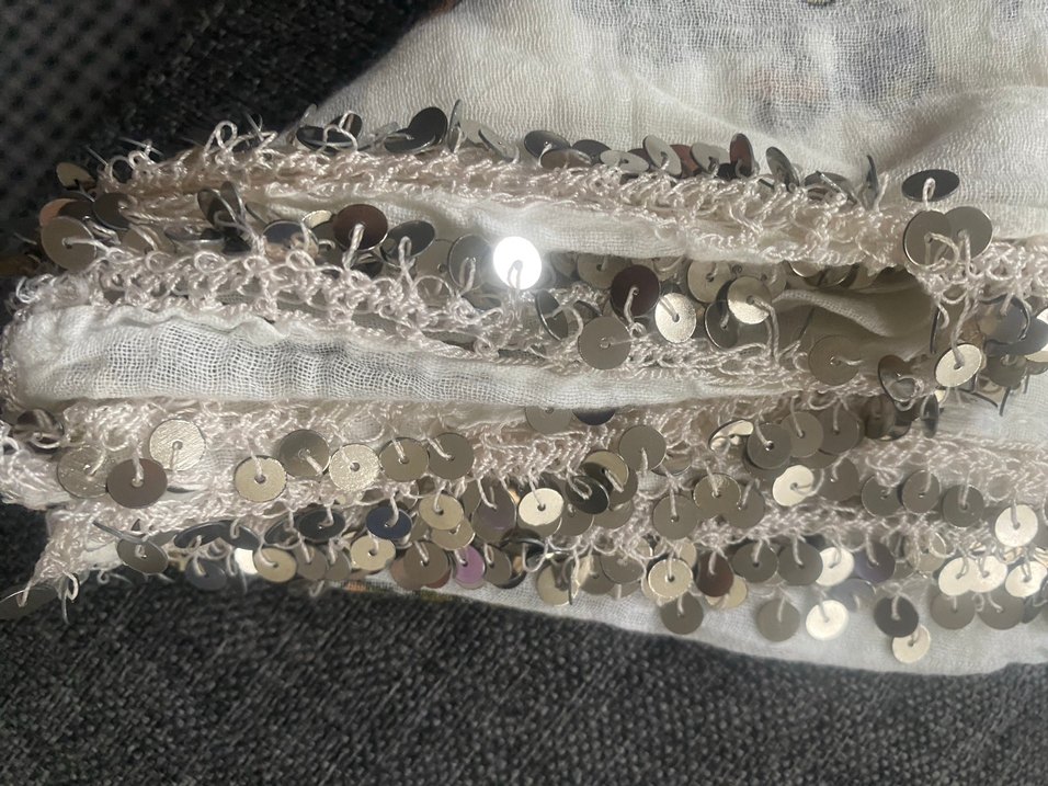 Fırfırlı Beyaz Bohem Kadın Fular - Görsel 4