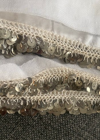 Dantel Kenarlı Beyaz Bohem Vintage Kadın Şal - Görsel 3