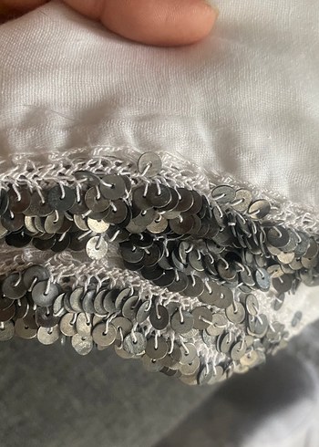 Dantel Kenarlı Beyaz Bohem Vintage Kadın Şal - Görsel 2