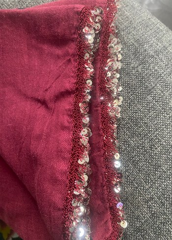 Bordo Bohem Kadın Şal - Görsel 3