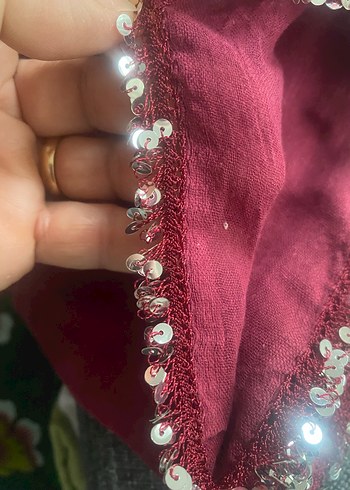 Bordo Bohem Kadın Şal - Görsel 4