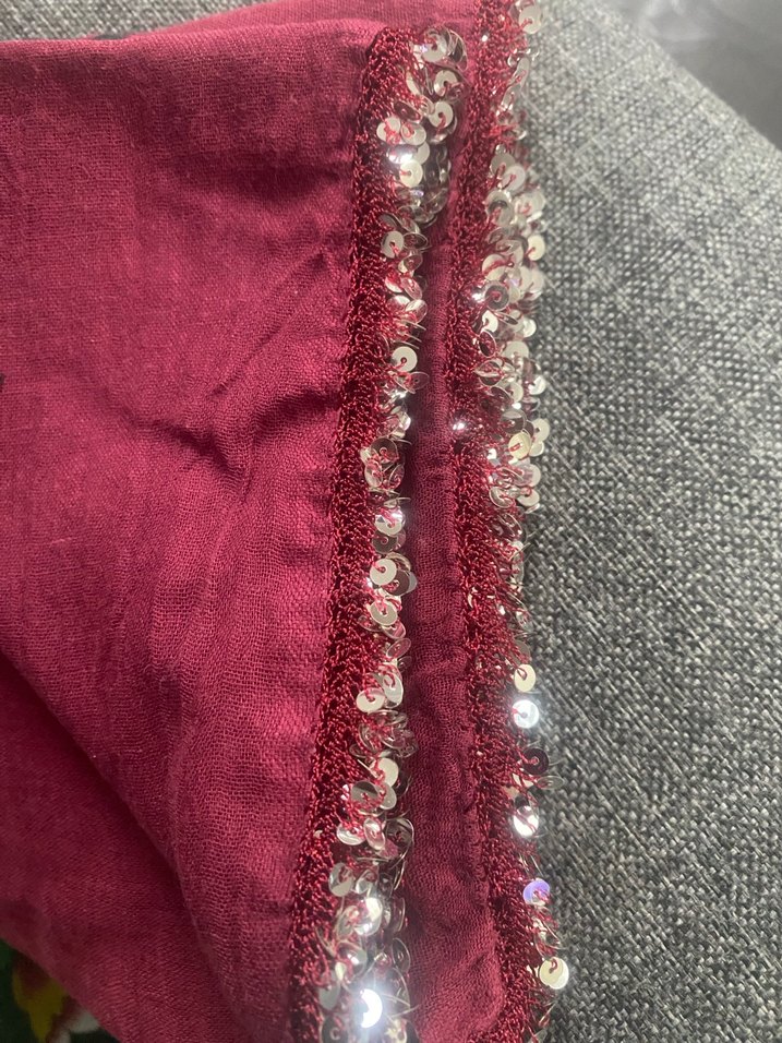 Bordo Bohem Kadın Şal - Görsel 3