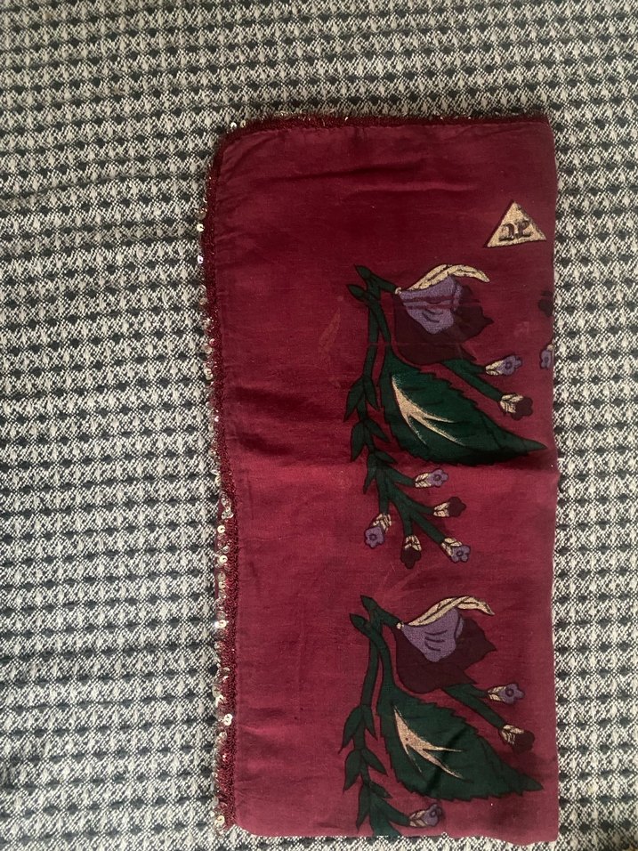 Bordo Bohem Kadın Şal - Görsel 2