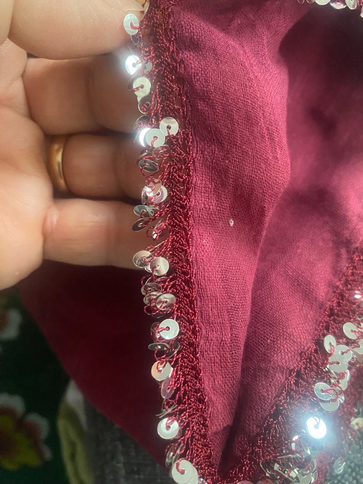 Bordo Bohem Kadın Şal - Görsel 4