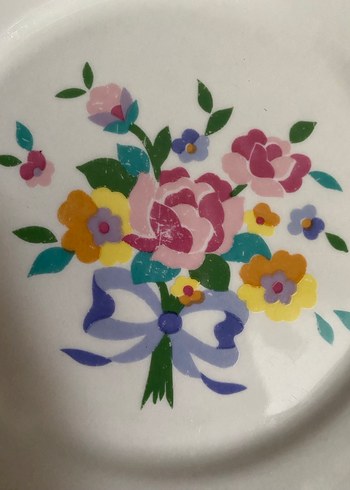 Pastel Çiçekli Beyaz Yemek Tabağı Seti - Görsel 3